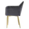 Set of 2/4 Grey Modern Velvet Kitchen Dining Chairs Soft Padded Seat Metal Legs