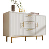 SIDEBOARD BUFFET 2 DOORS 3 DRAWERS STORAGE CABINET CUPBOARD WHITE 120X40X75 CM