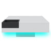 Coffee Table With LED Lights Modern Marble Effects Living Room Furniture White