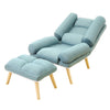 Modern Plain Fabric Armchair Recliner Lumbar Lounge Chair Sleeper with Footstool
