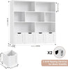Kids Toy Storage Cabinet with Shelves 4 Drawers Nursery Playroom Organizer White