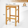 Bar Stool Set of 2 Acacia Wood Garden Chairs Saddle Shaped Kitchen Dining Stools