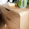 2 Drawer Bedside Oak Effect Scandi Legs Bedroom Furniture Nightstand Table Unit