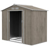 7 x 4ft Garden Shed Storage with Foundation Kit and Vents Light Brown