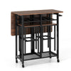 3 Piece Dining Table Set Extendable Kitchen Table Folding Breakfast Table