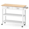 3-Tier Rolling Utility Cart with Lockable Casters-White