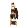 Neo Clothes Storage Rack Bamboo Garment with Shelf Hanging Rail