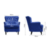 Velvet/Linen Shell Wing Back Upholster Accent Armchair Sofa Cushion Footstool UK