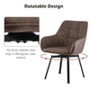 Set of 2 Faux Leather Dining Chairs Rotatable Design Restaurants Living Room