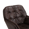 Vintage Distressed Brown Leather Armchair Metal Frame Padded Seat Accent Chair