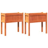ARKEM Garden Planters 2 pcs with Legs Wax Brown Solid Wood Pine,Wooden E5Z5