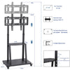 UNHO Tall TV Cart Mobile TV Floor Stand for Extra Large Flat Panel Screen up 80"