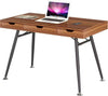Console Table Desk & Drawers Brown Oak Effect Industrial Style Steel Legs Coley