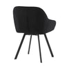2x Black Rotatable Dining Chairs Velvet Seat Metal Leg Swivel Kitchen Modern