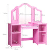 2 In 1 Vanity Table Kids Princess Makeup Table Children Dressing Table w/Mirror