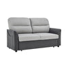 Grey Faux Suede Sofa Bed Pull Out Two Seater - Rhona