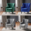 Wing Back Armchair Chesterfield Button Back Lounge Chair Scallop Shell Tub Sofa