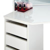 White Corner Dressing Table Makeup Desk Vanity Table 5 Drawers with Bubls