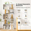 GYMAX 5-Tier Geometric Bookcase 157CM S-Shaped Bookshelf