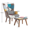 Multi-colour Lounge Chair with Footrest, Backrest and Cushion for Living Room
