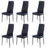 Black Tempered Glass Dining Table with 6 PU Leather Chairs Elegant Kitchen Set