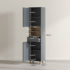 Tall Bathroom Storage Cabinet with Open Shelves and Drawer