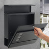 Wall Mounted Parcel Post Box Mailbox Large Steel Lockable Outside Letter w/ Keys