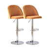 Set of 2 Modern Velvet Bar Stools Breakfast Home Kitchen Chair Bar Bistro Orange