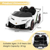 Licensed Lamborghini 4WD Kids Ride-on Toy with LED Lights-White