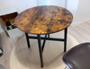 Round Dining Table Vintage Industrial Style Rustic Metal Small Kitchen Furniture