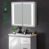 LED Mirrored Cabinet Bluetooth Mirror Box Bath Storage Shelf with Shaver Socket