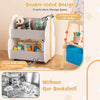 Double-sided Bookcase Toy Storage Shelf Book Rack Kids Wooden Bookshelf Toddler