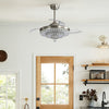 LED Ceiling Fan Light Dimmable Living Room Chandelier Lamp Remote Control 42in