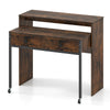 Convertible Home Office Desk Extendable Computer Desk with Storage-Coffee