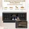 Shoe Bench Shoe Shelf Shoe Storage Cabinet Organizer w/ Adjustable Shelves Grey
