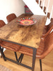 Large Industrial Dining Table Rustic Brown Kitchen Breakfast Table Metal Legs