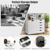 5-Drawer Modern Storage Cabinet Printer Stand Mobile Side Lateral Filing Cabinet