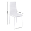 Set of 2 Dining Chairs PULeather Padded Seat High Back Metal Legs Home Furniture