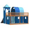 Bunk Bed with Slide and Curtains Blue 90x200 O3B2