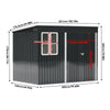 8.5x5.5 7.3x4FT Metal Garden Shed Outdoor Storage Tool Sloped Roof Box W/ Window