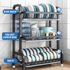 3 Tier Dish Drainer Plate Rack With Drip Draining Plate Bowl Tray Sink Drying UK