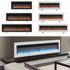 Slim Electric Fireplace In-Wall Recessed Mount Insert Fire 9 Flame Colors Heater