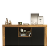 Modern 145cm TV Unit | Oak Matt Body & Black Matt Doors | Cabinet & TV Stand