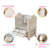 Premium Baby Toddler Cot Bed with Wheels & 4 Drawers Eco-friendly 85x62x108cm UK