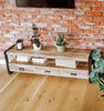 Industrial Style TV Unit Stand Media Lowboard Cabinet Vintage Storage Solid Wood