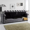 Chesterfield 3 Seater Velvet Sofabed Couch Settee Recliner Sleeper Storage Sofa
