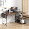 L-Shaped Corner Computer Desk Large PC Table Workstation with Storage Bookcase
