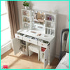 Bedroom Vanity Set Dressing Table Makeup Desk with Mirror 3-Drawer Stool Cabinet