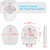 Toilet Seat Universal Soft Close Heavy Duty Bathroom Toilet Lid Cover w/ Fitting