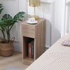 Slim Tall Bedside Table Cabinet with Drawer & Storage Space for Bedroom